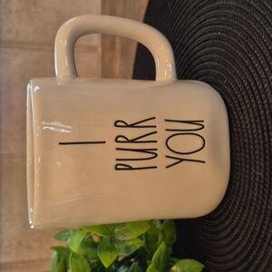 RAE DUNN "I PURR YOU" 🐈‍⬛️ Cat Lovers White Ceramic Mug With Black Lettering